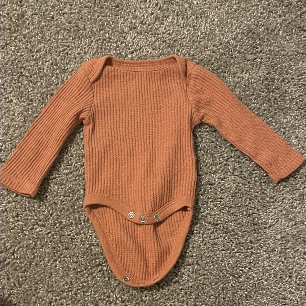 Ribbed Long Sleeve Baby Onesie